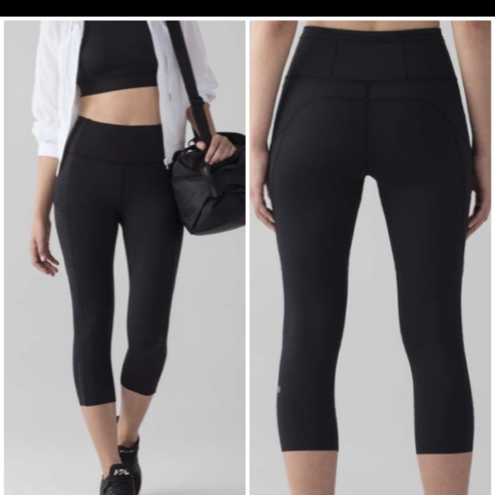 Lululemon Fast & Free Crop II Nulux 19" Black 10